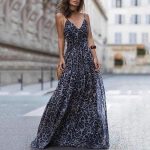 Robe Longue Léopard Bleue